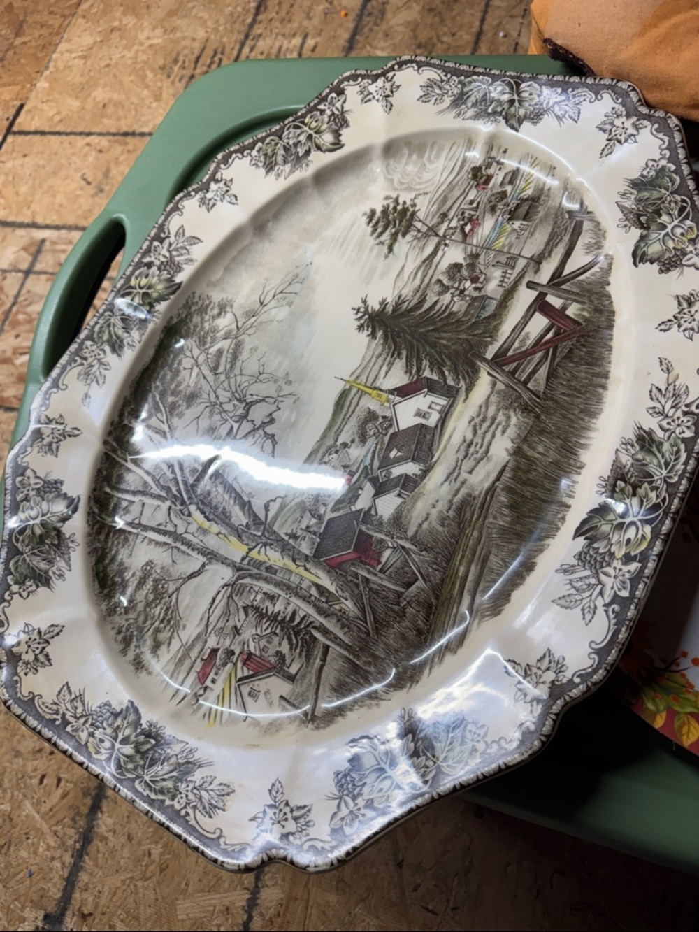 The Friendly Village Johnson Bros Vintage Platter made in England